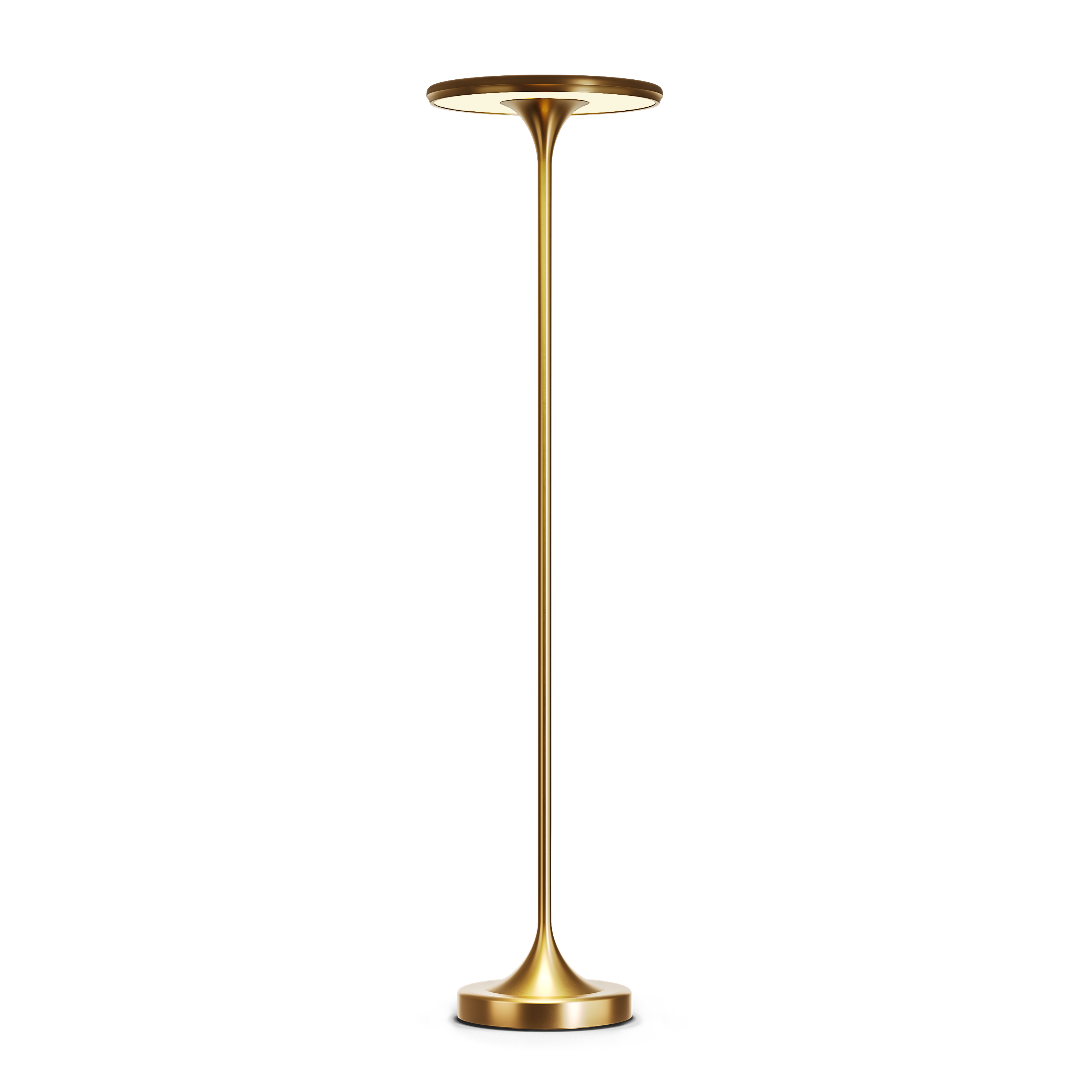 Gold floor lamp on a white background